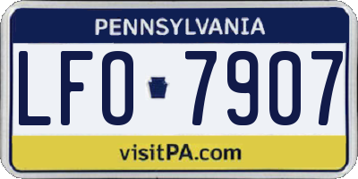 PA license plate LFO7907