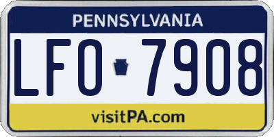 PA license plate LFO7908