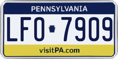 PA license plate LFO7909