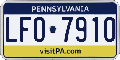 PA license plate LFO7910