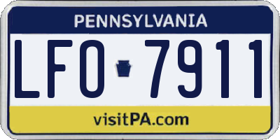 PA license plate LFO7911