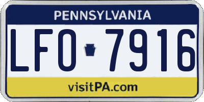 PA license plate LFO7916