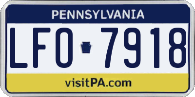 PA license plate LFO7918