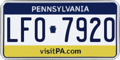 PA license plate LFO7920