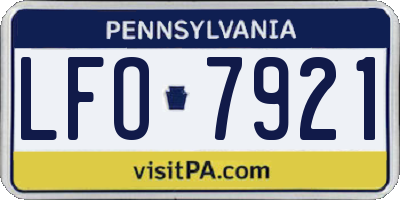PA license plate LFO7921