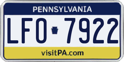 PA license plate LFO7922