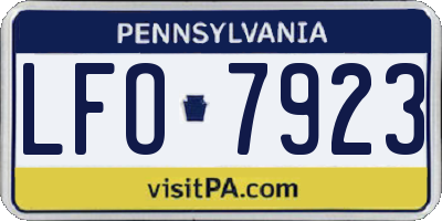 PA license plate LFO7923