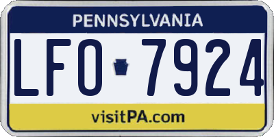 PA license plate LFO7924