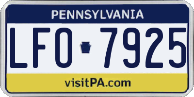 PA license plate LFO7925