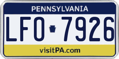 PA license plate LFO7926