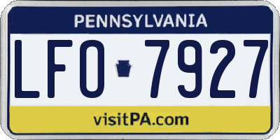 PA license plate LFO7927