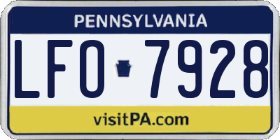 PA license plate LFO7928