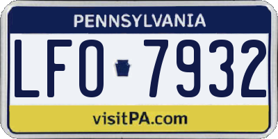 PA license plate LFO7932