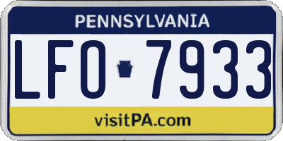 PA license plate LFO7933