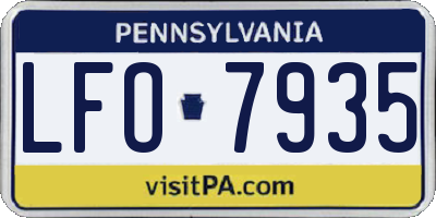 PA license plate LFO7935