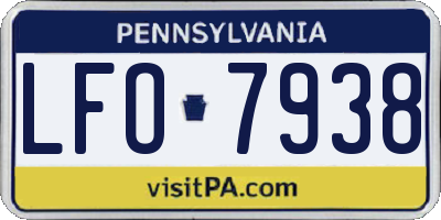 PA license plate LFO7938