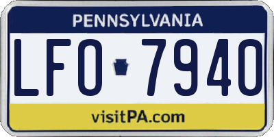 PA license plate LFO7940