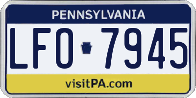 PA license plate LFO7945