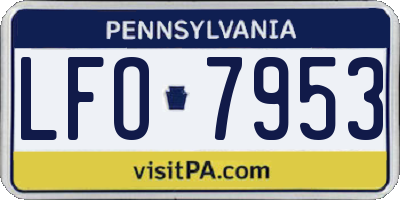 PA license plate LFO7953