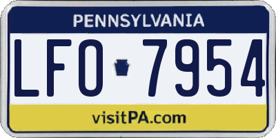 PA license plate LFO7954