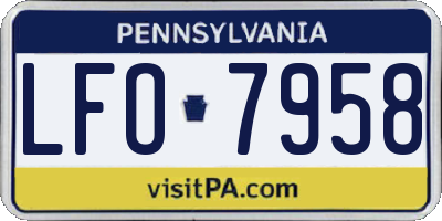 PA license plate LFO7958
