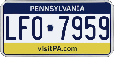 PA license plate LFO7959