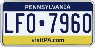PA license plate LFO7960