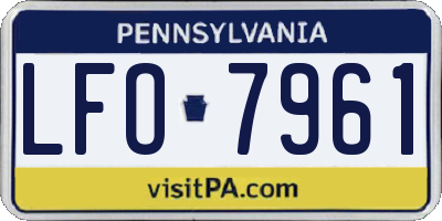 PA license plate LFO7961