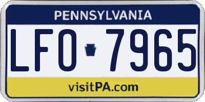 PA license plate LFO7965