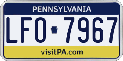 PA license plate LFO7967