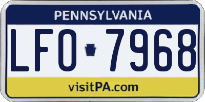 PA license plate LFO7968