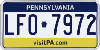 PA license plate LFO7972