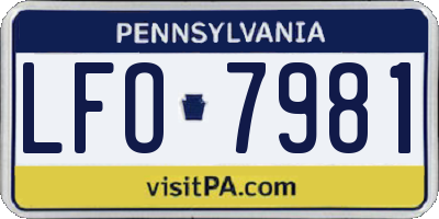 PA license plate LFO7981