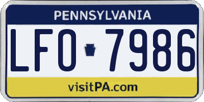 PA license plate LFO7986