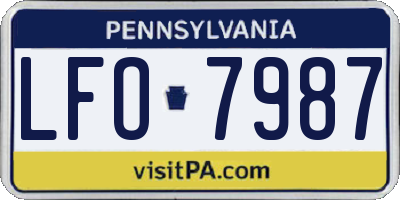 PA license plate LFO7987