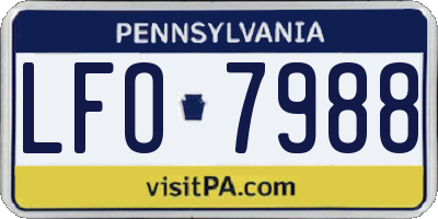 PA license plate LFO7988