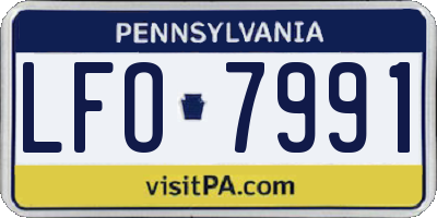 PA license plate LFO7991