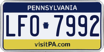 PA license plate LFO7992