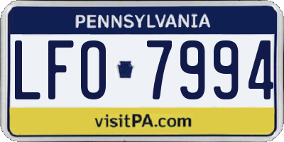 PA license plate LFO7994