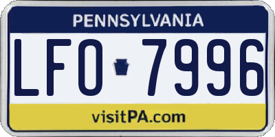 PA license plate LFO7996