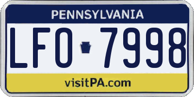 PA license plate LFO7998
