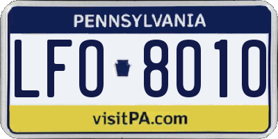 PA license plate LFO8010
