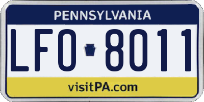 PA license plate LFO8011