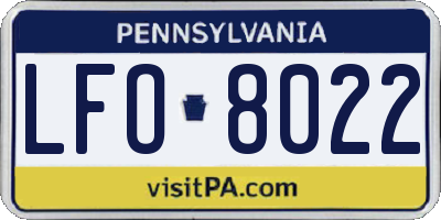 PA license plate LFO8022