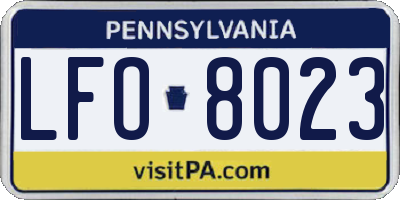 PA license plate LFO8023
