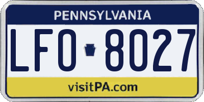 PA license plate LFO8027