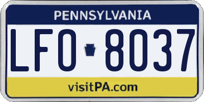 PA license plate LFO8037