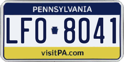 PA license plate LFO8041