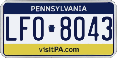 PA license plate LFO8043