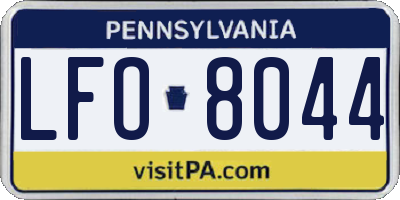 PA license plate LFO8044